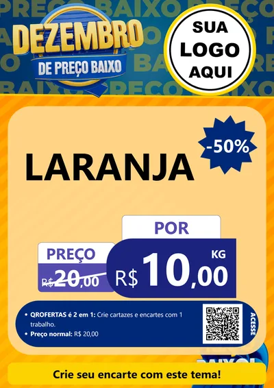 Modelo de Cartaz para Cartaz A4 Vertical com o tema Dezembro de Preço Baixo para Hortifrúti