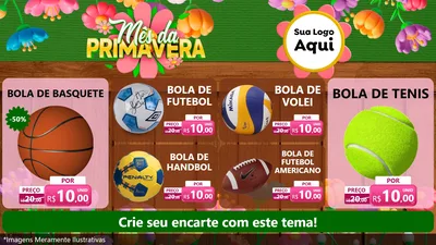 Modelo de TV para TV Horizontal com o tema Mês da Primavera para Artigos Esportivos