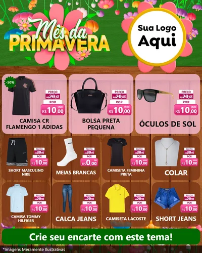 Modelo de Rede Social para Feed Instagram com o tema Mês da Primavera para Roupas e acessórios