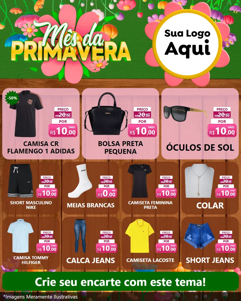 Modelo de Rede Social para Feed Instagram com o tema Mês da Primavera para Roupas e acessórios