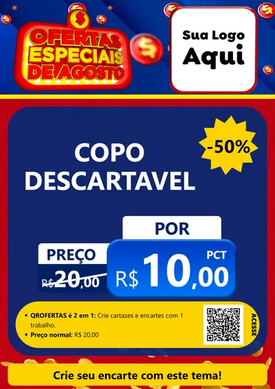 Modelo de Cartaz para Cartaz A4 Vertical com o tema Ofertas Especiais de Agosto para Embalagens