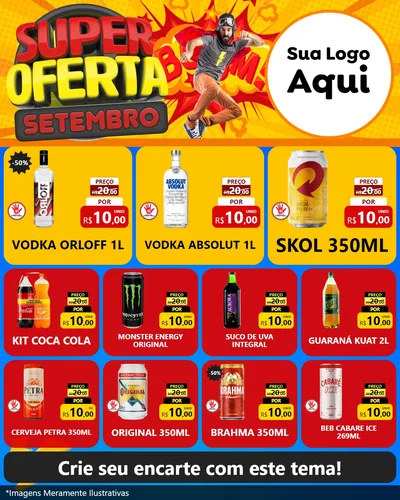Modelo de Rede Social para Feed Instagram com o tema Super Oferta Setembro para Distribuidora de bebidas