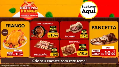 Modelo de TV para TV Horizontal com o tema Hoje tem Frango Segunda Especial para Assados