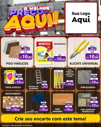 Modelo de Rede Social para Feed Instagram com o tema O Melhor Preço Está Aqui - Construção para Material para Construção