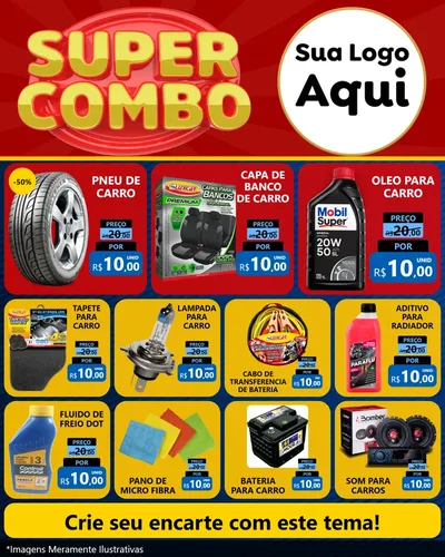 Modelo de Rede Social para Feed Instagram com o tema Super Combo para Auto peças