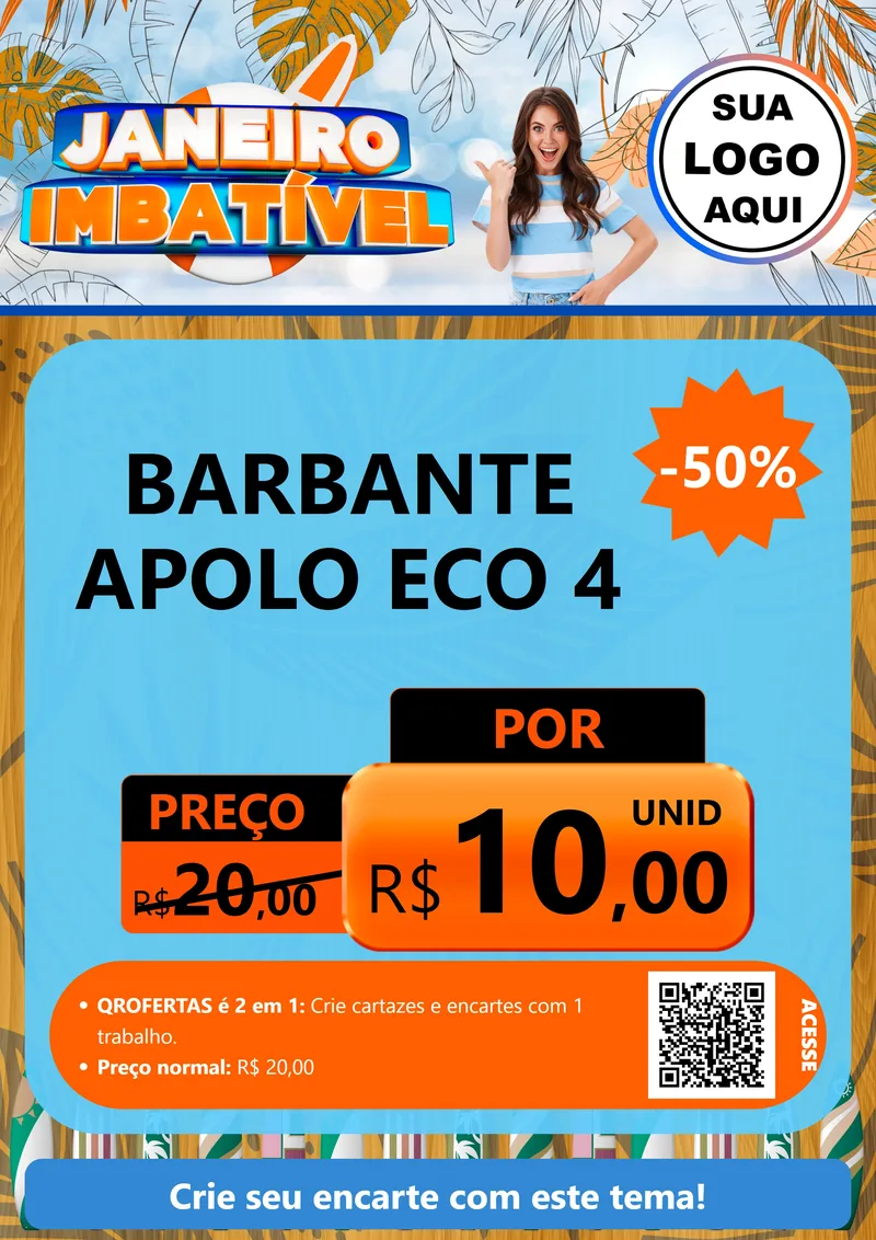 Modelo de Cartaz para Cartaz A4 Vertical com o tema Janeiro Imbatível para Armarinho e Aviamentos
