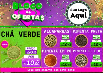 Modelo de Encarte para Encarte A4 Horizontal com o tema Bloco de Ofertas para Produtos Naturais