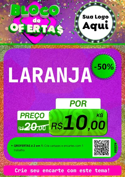 Modelo de Cartaz para Cartaz A4 Vertical com o tema Bloco de Ofertas para Hortifrúti