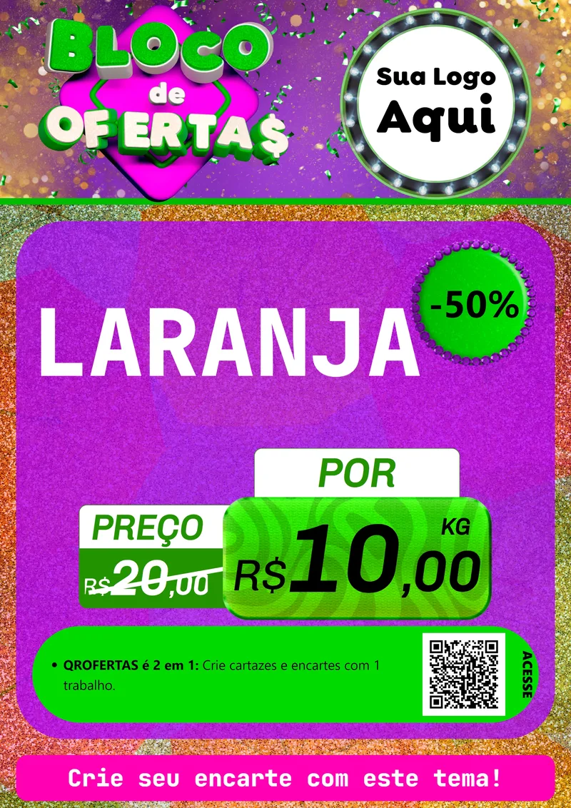 Modelo de Cartaz para Cartaz A4 Vertical com o tema Bloco de Ofertas para Hortifrúti
