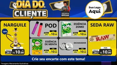 Modelo de TV para TV Horizontal com o tema Dia Do Cliente para Tabacaria