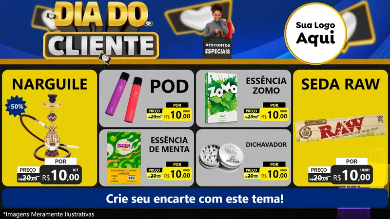 Modelo de TV para TV Horizontal com o tema Dia Do Cliente para Tabacaria