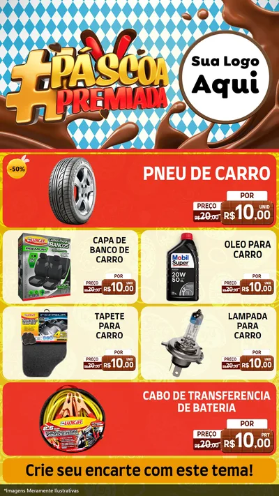 Modelo de TV para TV Vertical com o tema Páscoa Premiada para Auto peças