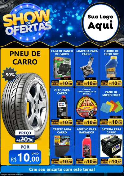 Modelo de Encarte para Encarte A4 Vertical com o tema Show de Ofertas para Auto peças