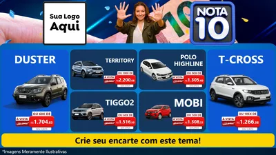 Modelo de TV para TV Horizontal com o tema Nota 10 para Concessionaria de Carros