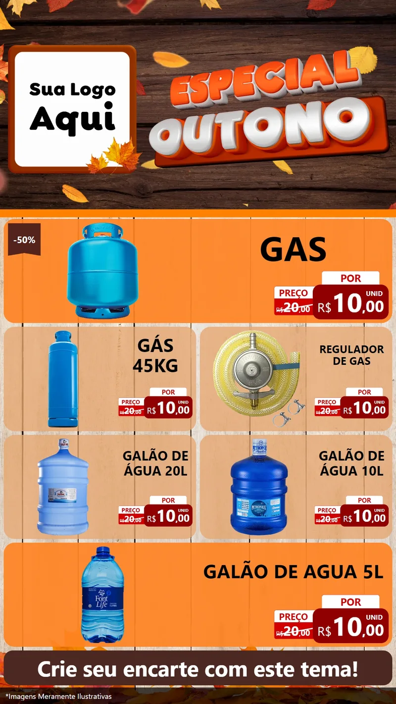 Modelo de TV para TV Vertical com o tema Especial Outono para Água e gás