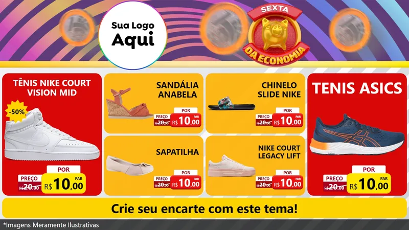 Modelo de TV para TV Horizontal com o tema Sexta da Economia para Calçados