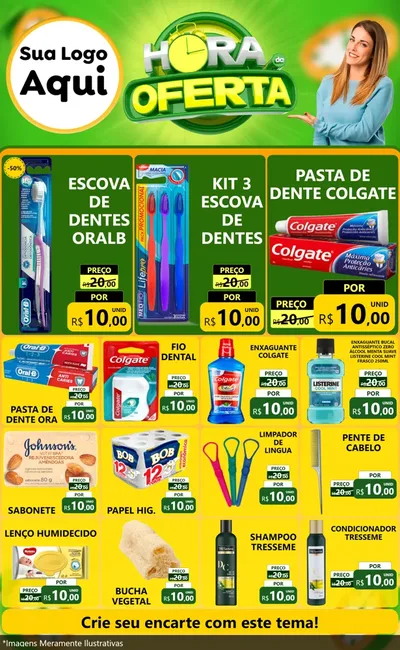 Modelo de Encarte para Encarte Grande com o tema Hora da Oferta para Higiene Pessoal