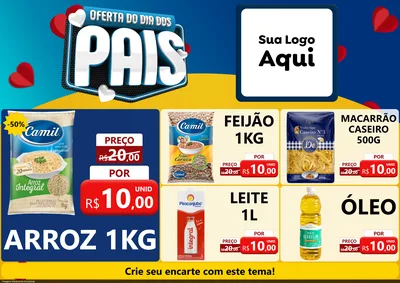 Modelo de Encarte para Encarte A4 Horizontal com o tema Oferta Do Dia Dos Pais para Supermercado