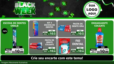 Modelo de TV para TV Horizontal com o tema Black Week para Higiene Pessoal