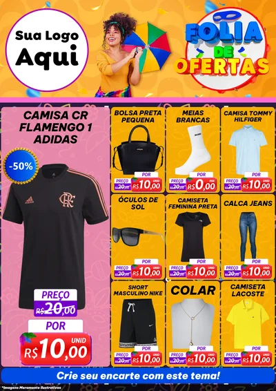 Modelo de Encarte para Encarte A4 Vertical com o tema Folia de Ofertas para Roupas e acessórios