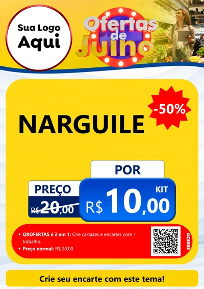 Modelo de Cartaz para Cartaz A4 Vertical com o tema Ofertas de Julho para Tabacaria