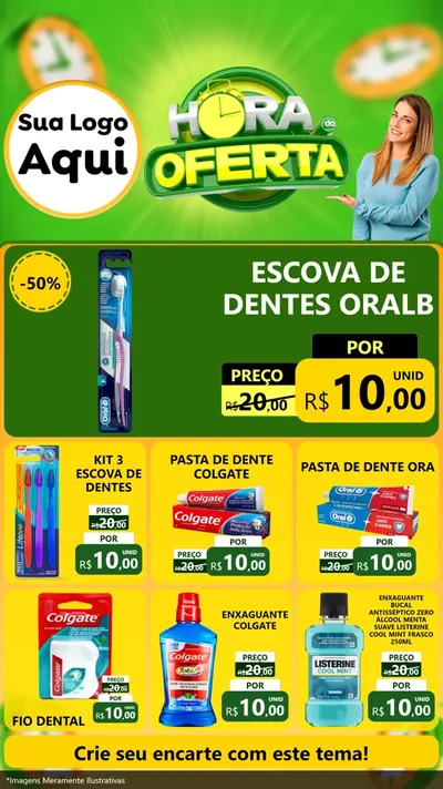 Modelo de Rede Social para Stories com o tema Hora da Oferta para Higiene Pessoal