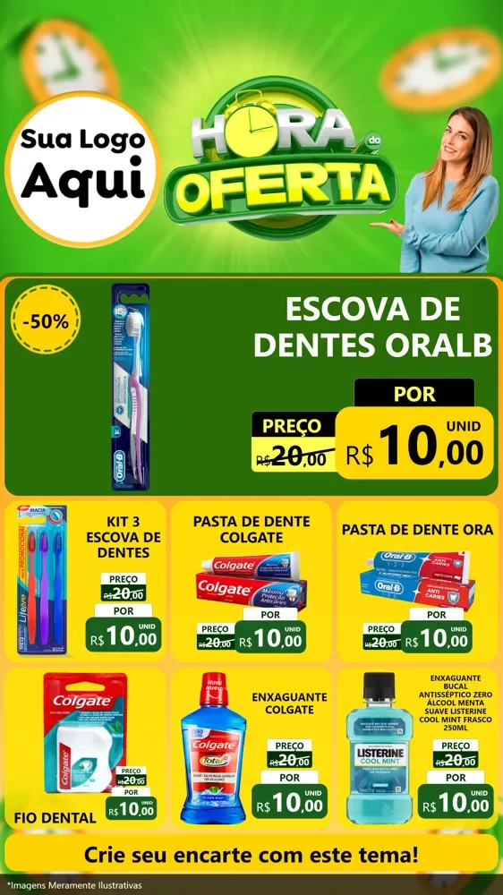 Modelo de Rede Social para Stories com o tema Hora da Oferta para Higiene Pessoal