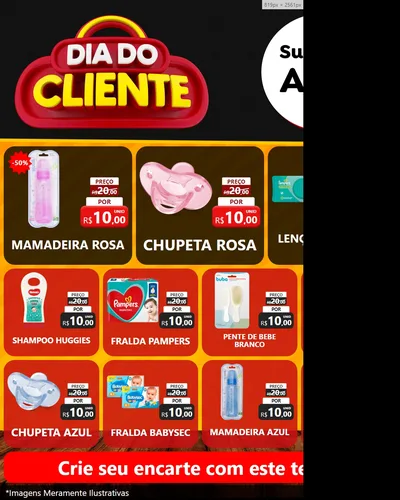 Modelo de Rede Social para Feed Instagram com o tema Dia do Cliente para Bebês