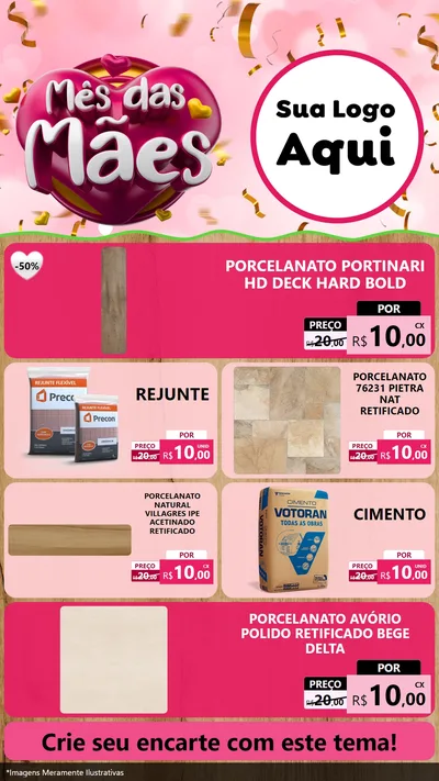 Modelo de TV para TV Vertical com o tema Mês das Mães para Pisos e revestimentos