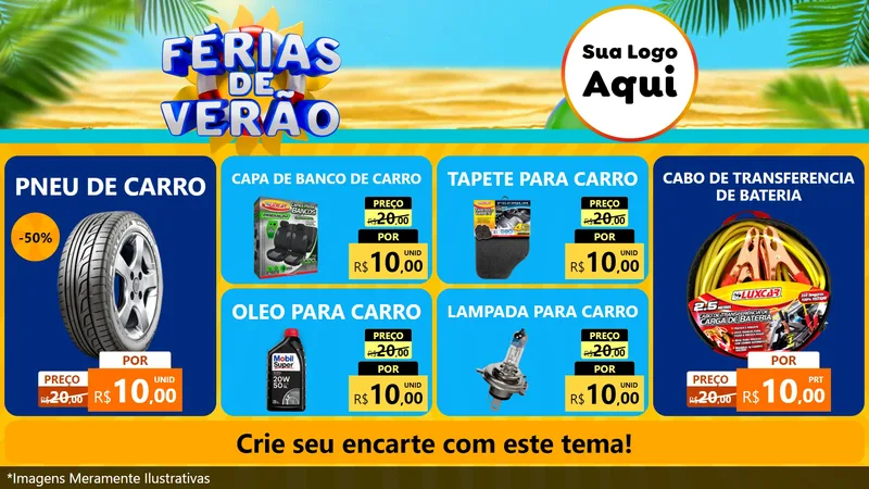 Modelo de TV para TV Horizontal com o tema Férias de Verão para Auto peças