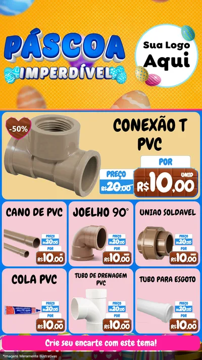 Modelo de Rede Social para Stories com o tema Páscoa Imperdível para Tubos e conexões