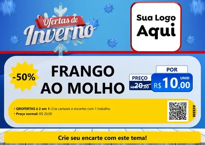 Modelo de Cartaz para Cartaz A4 Horizontal com o tema Ofertas de Inverno para Restaurante