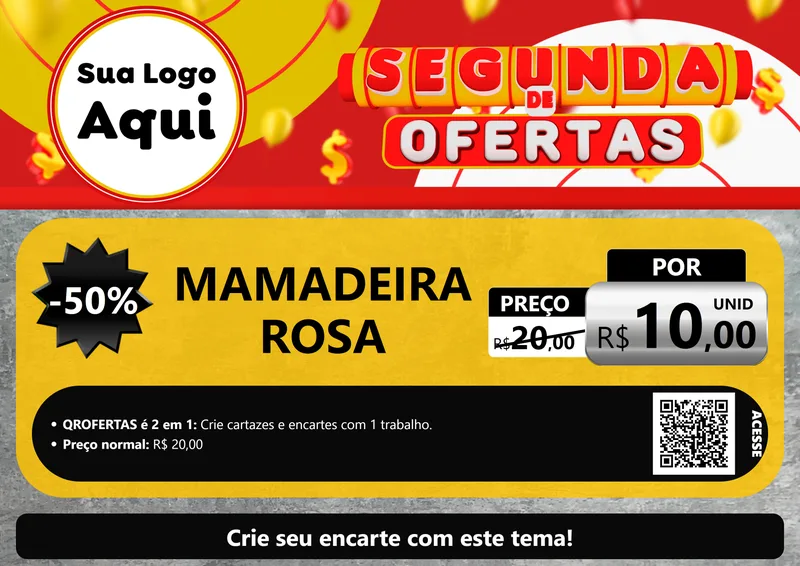 Modelo de Cartaz para Cartaz A4 Horizontal com o tema Segunda de Ofertas para Bebês