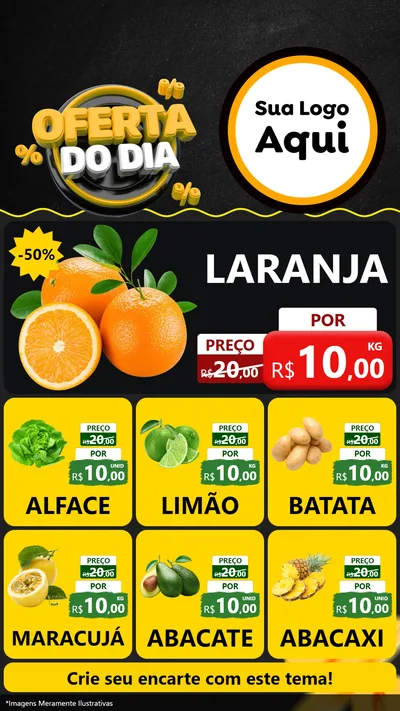 Modelo de Rede Social para Stories com o tema Oferta Do Dia para Hortifrúti
