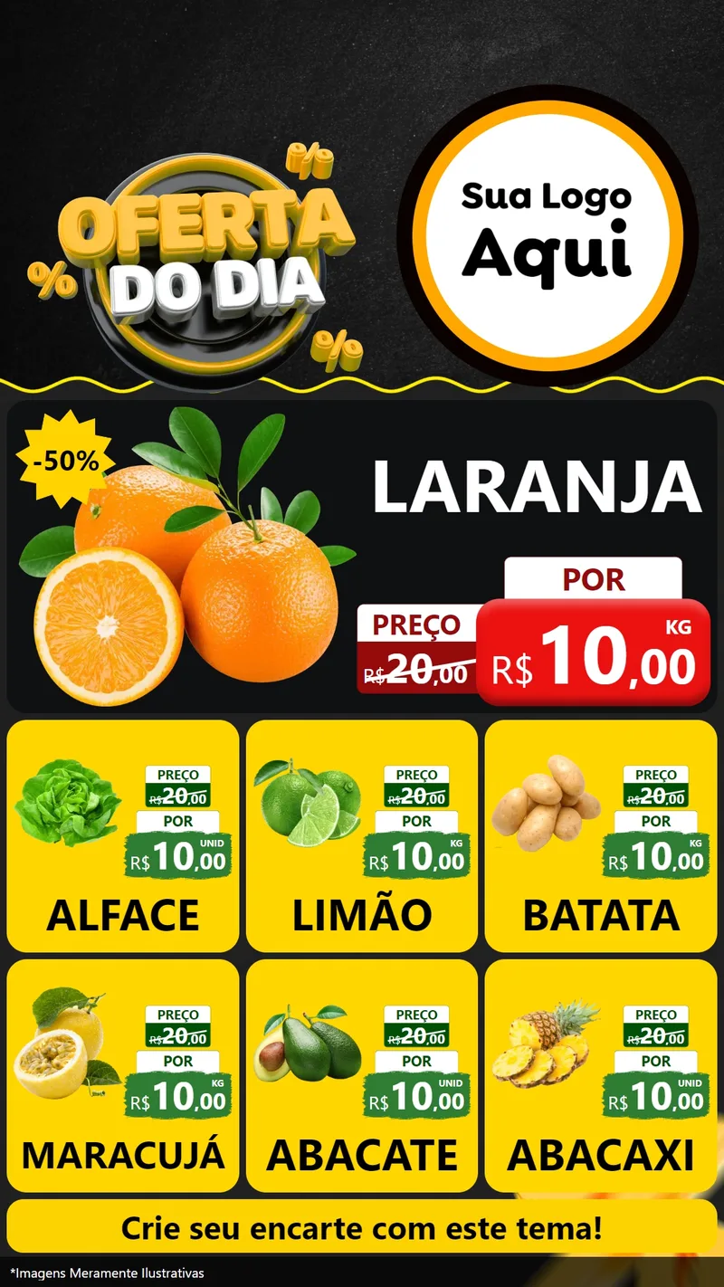 Modelo de Rede Social para Stories com o tema Oferta Do Dia para Hortifrúti
