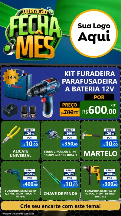 Modelo de Rede Social para Stories com o tema Operação Fecha Mês para Maquinas e Ferramentas