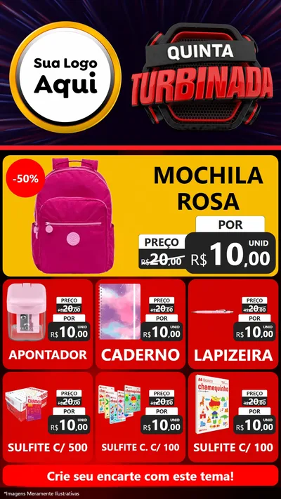 Modelo de Rede Social para Stories com o tema Quinta Turbinada para Papelaria