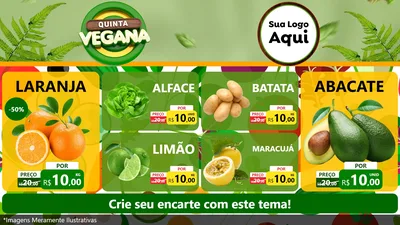 Modelo de TV para TV Horizontal com o tema Quinta Vegana para Hortifrúti