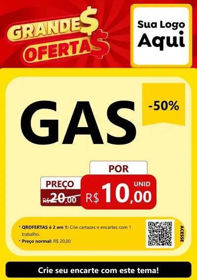 Modelo de Cartaz para Cartaz A4 Vertical com o tema Grandes Ofertas para Água e gás