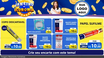 Modelo de TV para TV Horizontal com o tema Janeiro da Economia para Embalagens