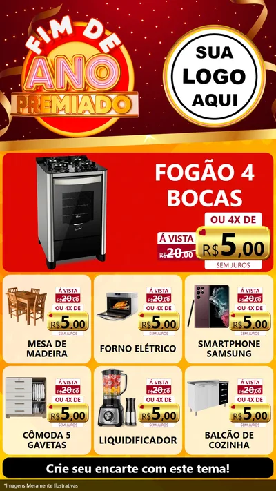 Modelo de Rede Social para Stories com o tema Fim de Ano Premiado para Móveis e Eletro