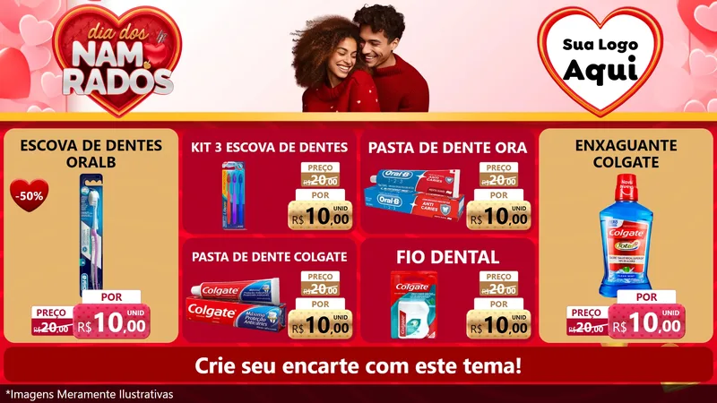 Modelo de TV para TV Horizontal com o tema Dia dos Namorados para Higiene Pessoal