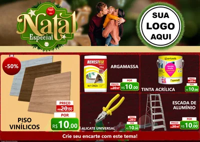Modelo de Encarte para Encarte A4 Horizontal com o tema Natal Especial para Material para Construção