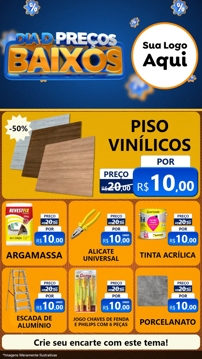 Modelo de Rede Social para Stories com o tema Dia D Preço Baixo para Material para Construção