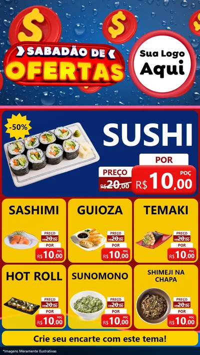 Modelo de Rede Social para Stories com o tema Sabadão de Ofertas para Comida japonesa