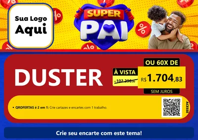 Modelo de Cartaz para Cartaz A4 Horizontal com o tema Super Pai para Concessionaria de Carros