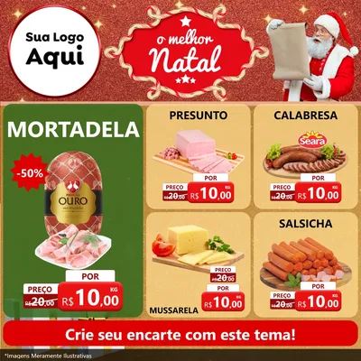 Modelo de Rede Social para Feed Facebook com o tema O Melhor Natal para Frios e Laticínios