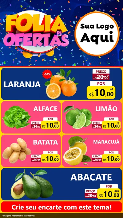 Modelo de TV para TV Vertical com o tema Folia de Ofertas para Hortifrúti