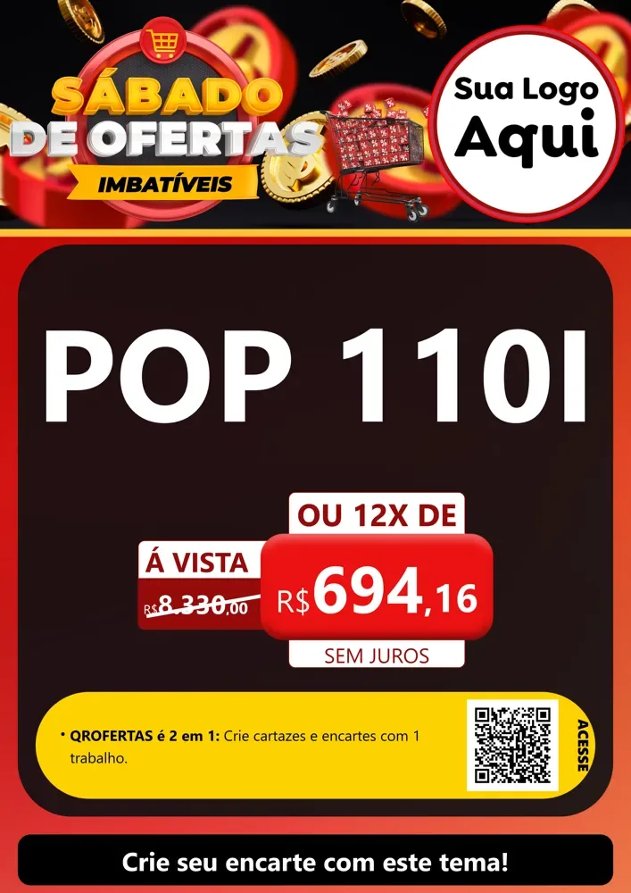 Modelo de Cartaz para Cartaz A4 Vertical com o tema Sábado de Ofertas Imbatíveis para Concessionaria de Motos