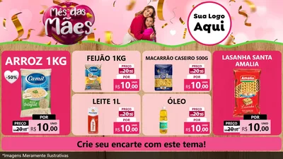 Modelo de TV para TV Horizontal com o tema Mês das Mães para Supermercado